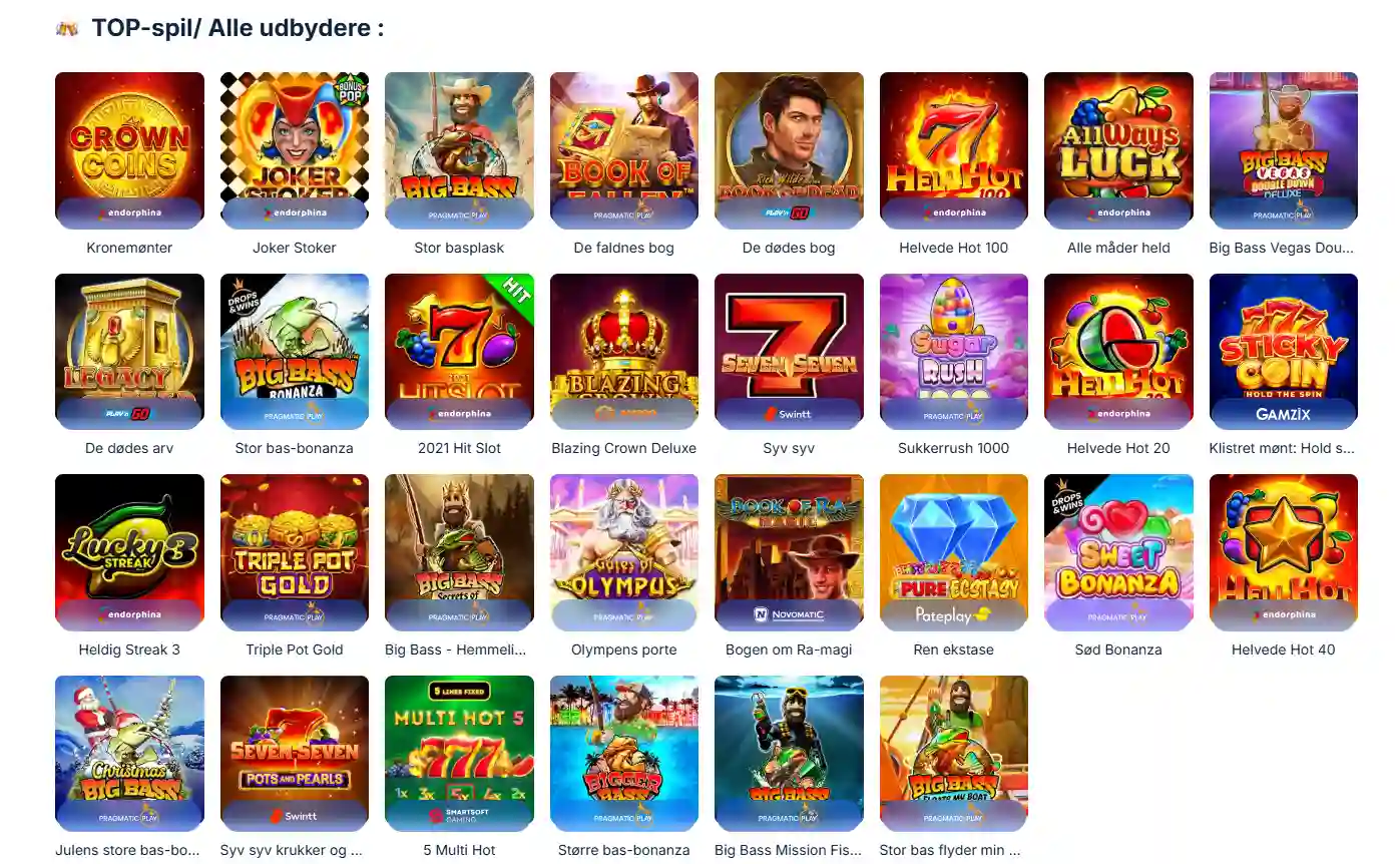 billede af Ice Casinos aktuelle spillobby med kategorier og spilnavigation